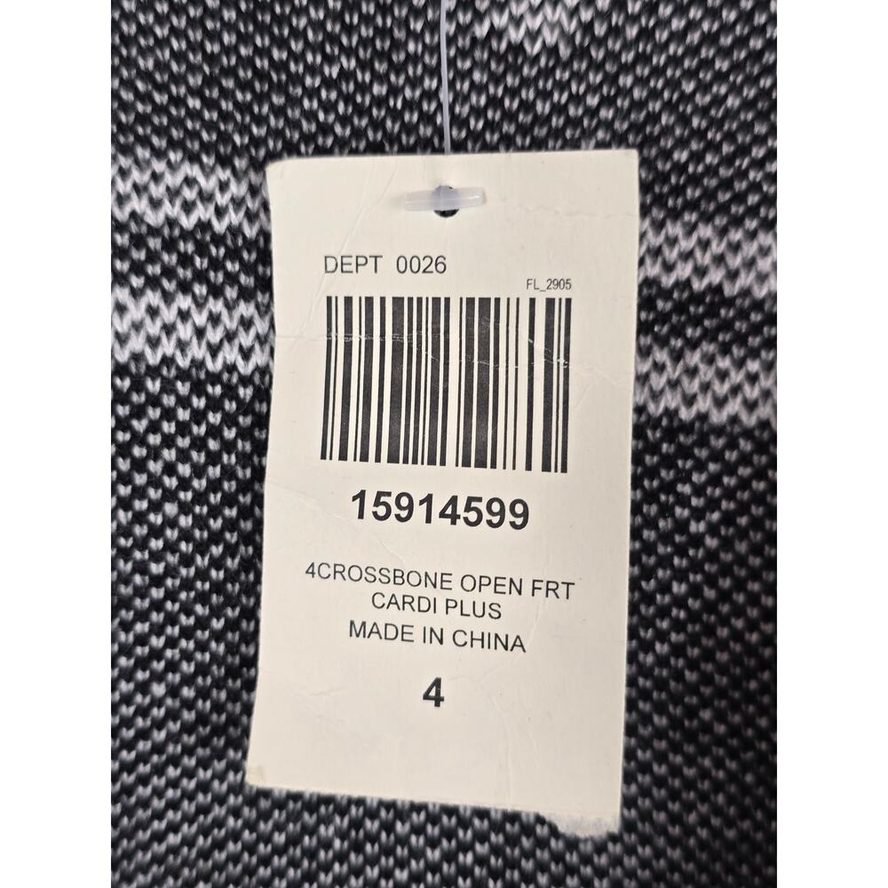 Hot Topic Skull Crossbones Open Front Tight Knit Women's Cardigan 4 - 4X NWT - Picture 4 of 4